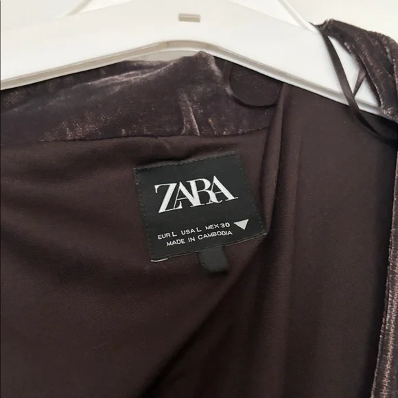 Zara Brown Wrap Blouse - Picture 2 of 3